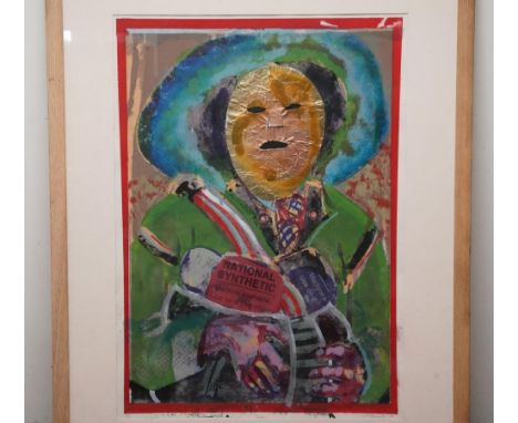 Lucy M Hainsworth (British Contemporary); 'Invisible People: Immigrant people, silkscreen and collage, titled, signed and dat