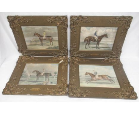 6 c19th framed Horse racing prints titled 'Ebor 1817', 'Reveller 1818', 'Mango 1837', 'Don John 1838', 'Birmingham 1830' & 'L