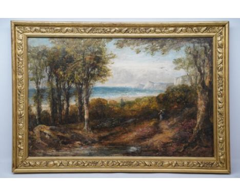 English School (British 19th century); South Coast coastal landscape, oil on panel, 41cm x 54cmShipping £58.00 plus vat (UK O