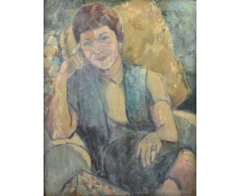 Mid 20th Century British School oil on board, 'Portrait of a Lady in an Armchair', signed and dated '* Anderson 64' (lower ri