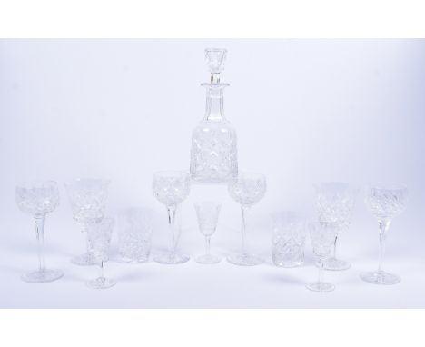 A collection of Stuart 'Westbury' pattern glass, comprising approximately 60 pieces, including a decanter, tumblers, hock gla
