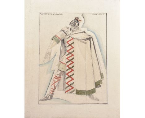 Thomas Osborne Robinson (1904-1976) three mixed media on paper costume designs for Macbeth, 'Cloak for Macbeth', 'Lady Macbet