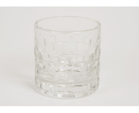 A Hermes Saint-Louis crystal ice bucket, acid etched stencil to base, 12.5 cm high; together with an early 20th Century bache