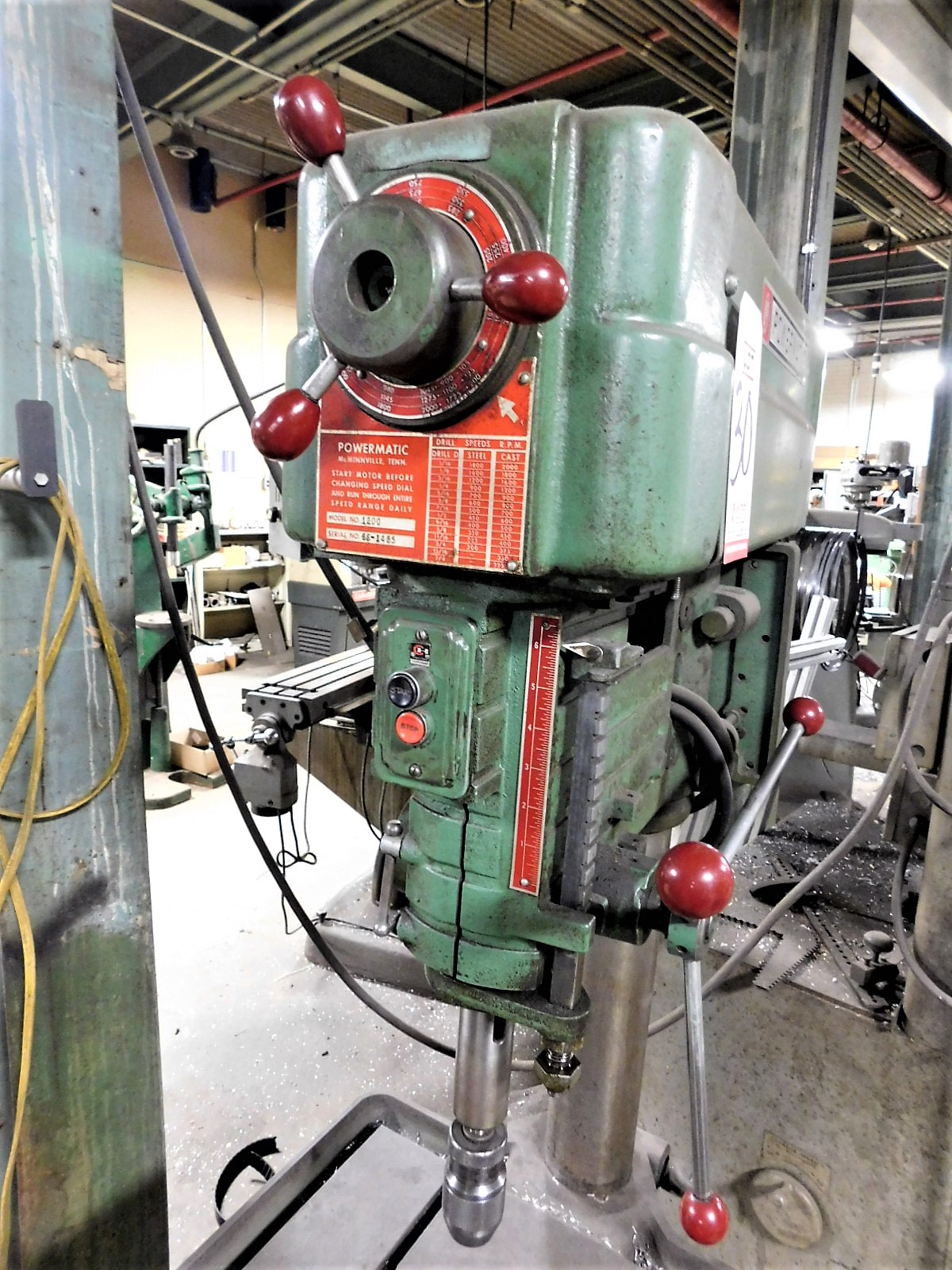 POWERMATIC 1200 20" VARIABLE SPEED FLOOR MODEL DRILL PRESS, S/N 661485