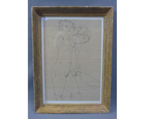 Egon Shiele (1890-1918), a study of two nudes, lithograph, edition of 1200, 2007, printed by Draeger. H.54cm W.38cm 