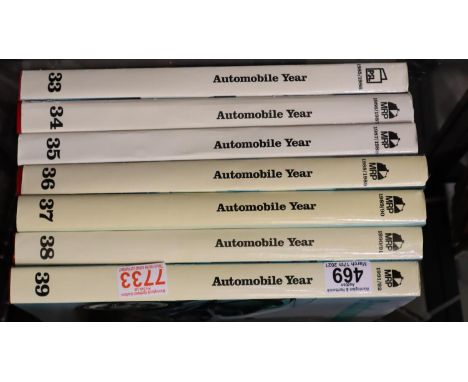 7 Volumes of Automobile Year, books 33 to 39 covering 1985 to 1992. P&amp;P Group 3 (£25+VAT for the first lot and £5+VAT for