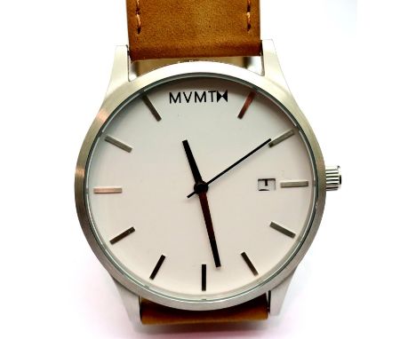 Gents MVMT wristwatch on leather strap, new and boxed. Dial D: 40 mm. P&amp;P Group 1 (£14+VAT for the first lot and £1+VAT f