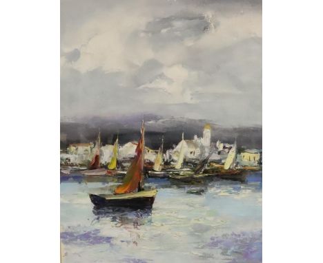 Gilt framed unsigned Spanish oil on canvas, 28 x 35 cm. P&amp;P Group 3 (£25+VAT for the first lot and £5+VAT for subsequent 