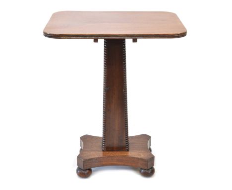Early Victorian mahogany occasional table Early Victorian mahogany occasional table, rectangular top with a reeded edge above