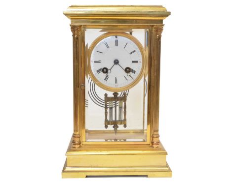 Late 19th century French four glass mantel clock Late 19th century French four glass mantel clock, 8-day Japy Freres movement