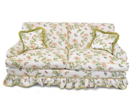 Duresta Two-Seater Sofa with Colefax and Fowler Fabric Modern two-seat sofa by Duresta with Colefax and Fowler 'Honeysuckle -