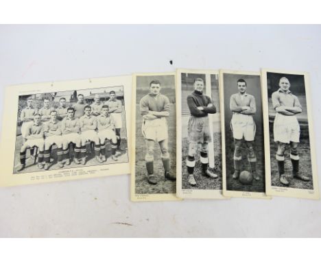 Signed Football Cards, Topical times 1930s Everton Panel player portrait cards signed. Geldard, Gee, Johnson and Sagar. Sold 