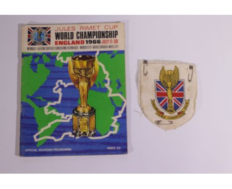 Football Patch, Original 1966 World Cup large sew on patch sold with tournament brochure played in England (2) Good
