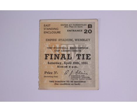 FA Cup Football Ticket, Blackpool v Newcastle United 28th April 1951 at Wembley (1) Good
