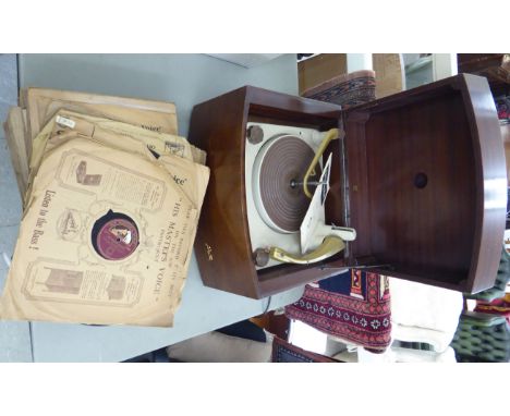 A 1930s PYE, The Black Box record player and 78rpm records       SL