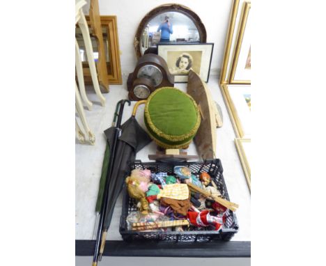 A mixed lot: to include walking sticks; umbrellas; and an ebonised swagger stick with a silver finial  London marks rubbed   