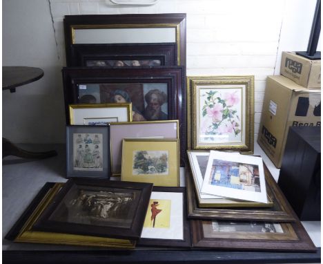 Framed pictures and prints: to include religious and botanical studies  various sizes       BSR