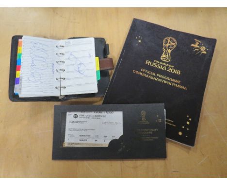 A FIFA RUSSIA 2018 OFFICIAL  PROGRAMME WITH HOSPITALITY TICKET TOGETHER WITH A LATE 1990s COVENTRY FOOTBALL CLUB ORGANISER CO