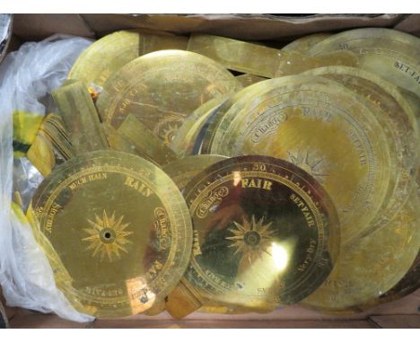 TWO TRAYS OF ASSORTED BAROMETER ACCESSORIES TO INCLUDE DIALS