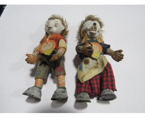 TWO VINTAGE STEIFF HEDGEHOG FIGURES 'MECKI' &amp; 'MICKI' A/F