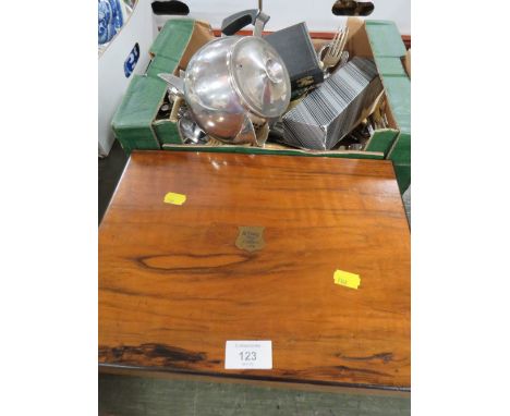 A SMALL QUANTITY OF SILVER PLATED FLATWARE ETC 
