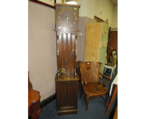 AN UNUSUAL ARTS AND CRAFTS STYLE TALL CLOCK - H 185 cm (PENDULUM)