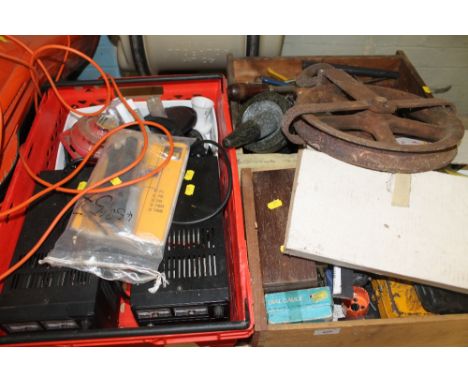 THREE TRAYS OF ASSORTED TOOLS, ETC