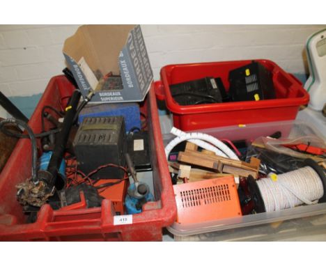 THREE TRAYS OF ASSORTED TOOLS, ETC