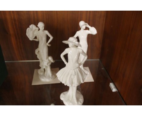 THREE ROYAL WORCESTER FIGURES ANNIE,MINNIE,AND CONSTANCE