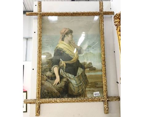 A framed and glazed watercolour study of a fish wife signed R Temm