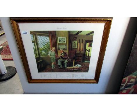 A framed and glazed print entitled 'Visions of a Hat-Trick'