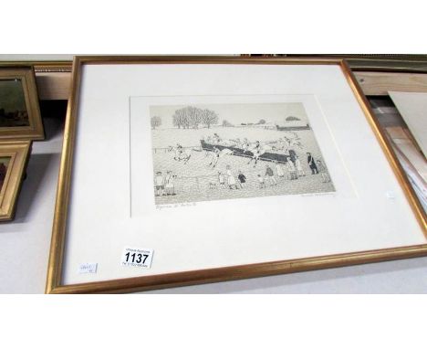 An English artist proof lithograph of a steeple chase scene by Vincent Haddelsey (1934-2010) signed in pencil