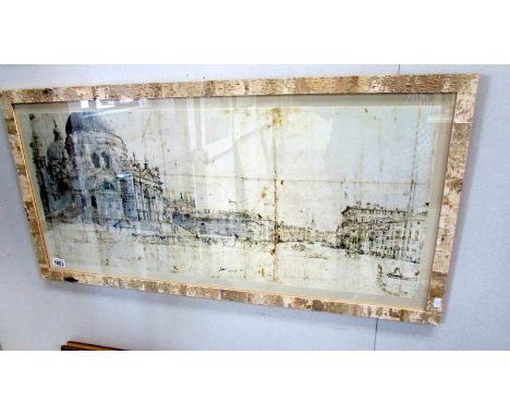 A framed and glazed print 'Salute to Venice' by Gaspare Vanvitelli, image 90 x 38cm