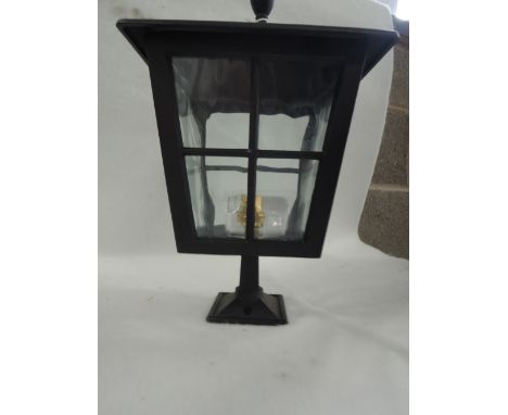 A lantern shaped outside light