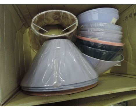 A large box of light shades