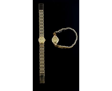 Ladies Rotary bracelet gold case watch in 9 ct yellow gold and a Rolex  Tudor Royal gold case watch on expanding gold plated 