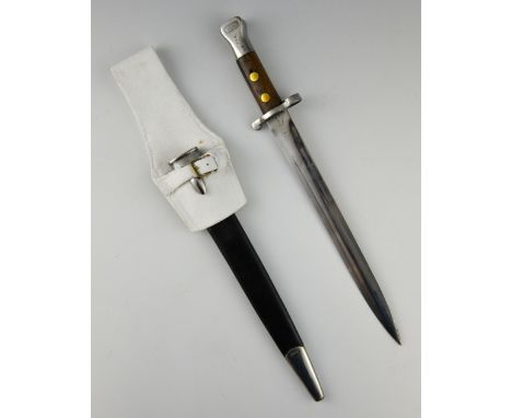 Wilkinson, Martini Henry bayonet with two-stud grip. scabbard and frog, blade 30cmProvenance:- From the estate of an Officer 