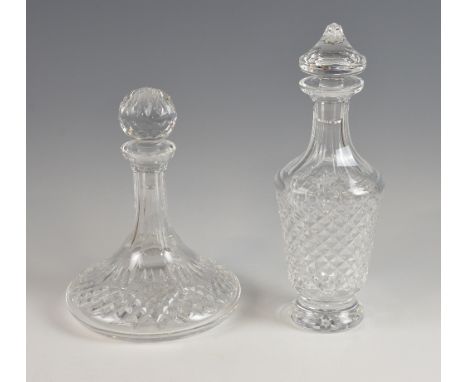 Two Waterford cut crystal decanters including a ships decanter, and a suite of Waterford drinking glasses (approx 38 glasses)