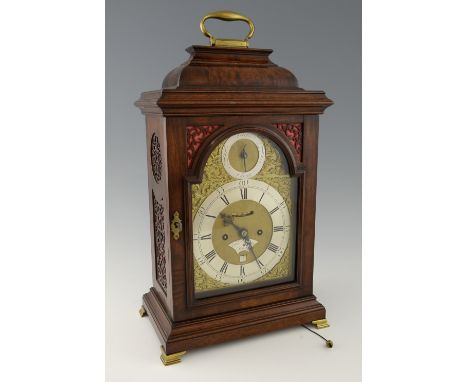 18th century mahogany double fusee repeating bracket clock by Thomas Upjohn of Exon, brass dial with silvered chapter ring, s