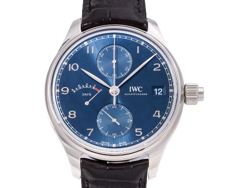 IWC Schaffhausen Portugieser 8 Days "Laureus" Monopusher Chronograph, Ref. IW515301. NEU aus 2020. Edelstahl. Limitierte Aufl