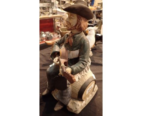 Melody in motion battery operated bisque porcelain automated guitar playing cowboy