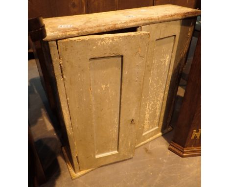 Small two door cupboard with inner shelf 63 x 18 x 69 cm H 