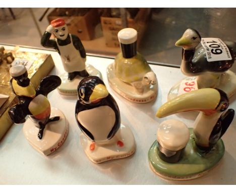 Six Guiness advertising models various animals all by Carlton Ware 