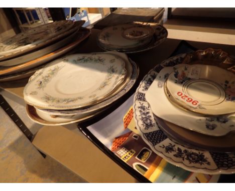 Box of large ceramic plates for meat etc 