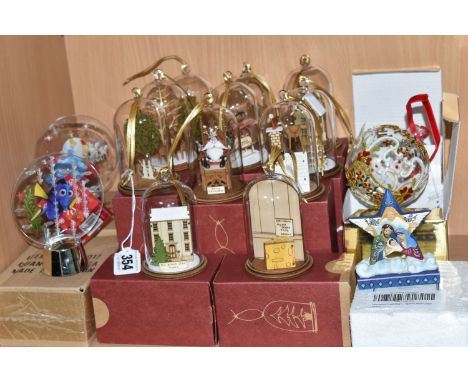 A COLLECTION OF THIRTEEN INDIVIDUALLY BOXED CHRISTMAS TREE DECORATIONS AND THREE OTHER SMALL ORNAMENTS, comprising eleven 'Th