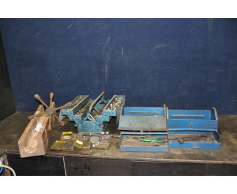 THREE METAL TOOLBOXES containing automotive and engineering tools including Elora and other sockets, Ratchets,  extension bar