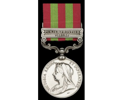 India General Service 1895-1902, 1 clasp, Punjab Frontier 1897-98 (89931. Bombr. C. Evans. 50th. Fd. By. R.A.) good very fine