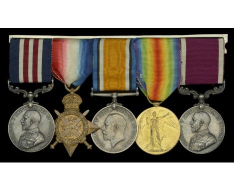 A Great War 1916 ‘French theatre’ M.M. group of five awarded to Sergeant J. Rogers, Essex Regiment, a veteran of the Boer War