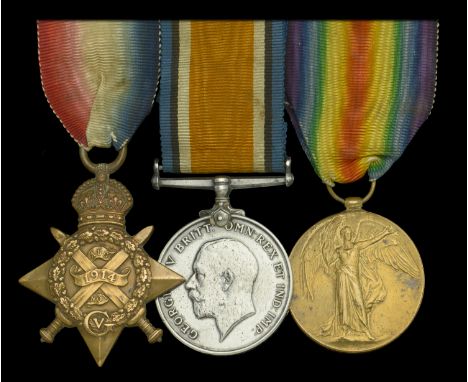 Three: Driver H. King, Royal Field Artillery, who was discharged due to wounds in September 1916  1914 Star (37026 Dvr: H. Ki