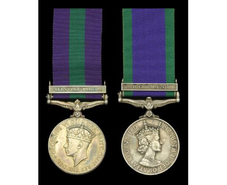 General Service 1918-62, 1 clasp, Palestine 1945-48 (19129131. Pte. N. Williams. R. Lincolns.) last letter of surname officia
